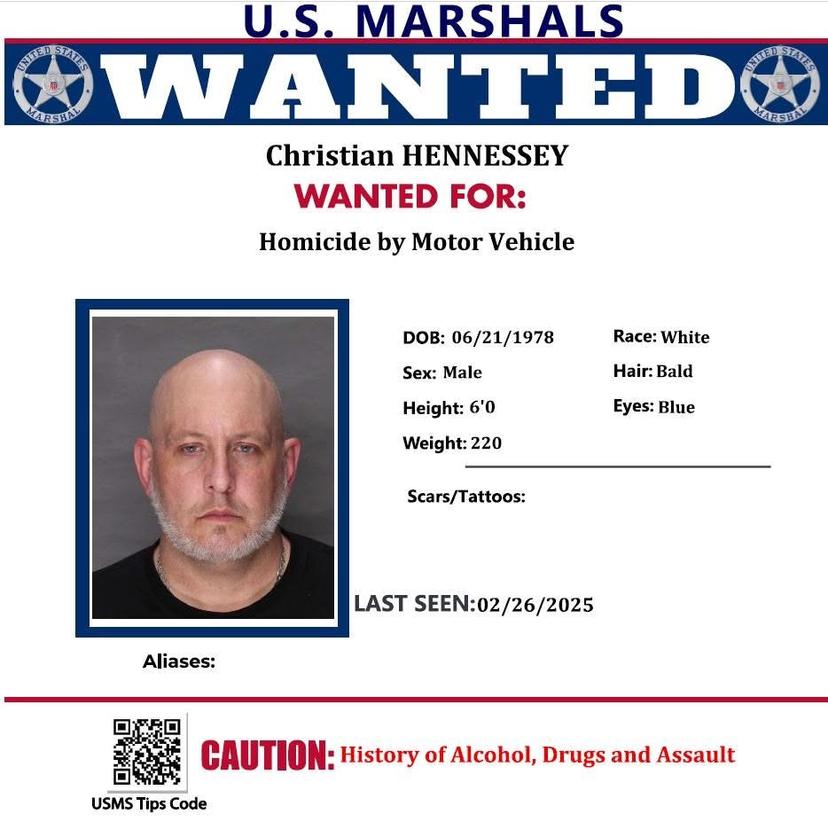 US Marshals Wanted Poster Christian Hennessey